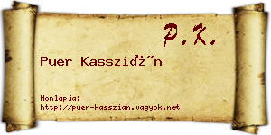 Puer Kasszián névjegykártya